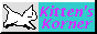 Image of a drawn white cat and text saying 'Kitten's Korner'.